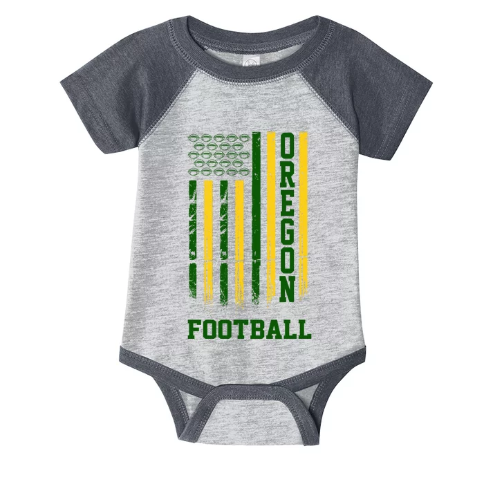 Oregon Football Fan American Flag Infant Baby Jersey Bodysuit