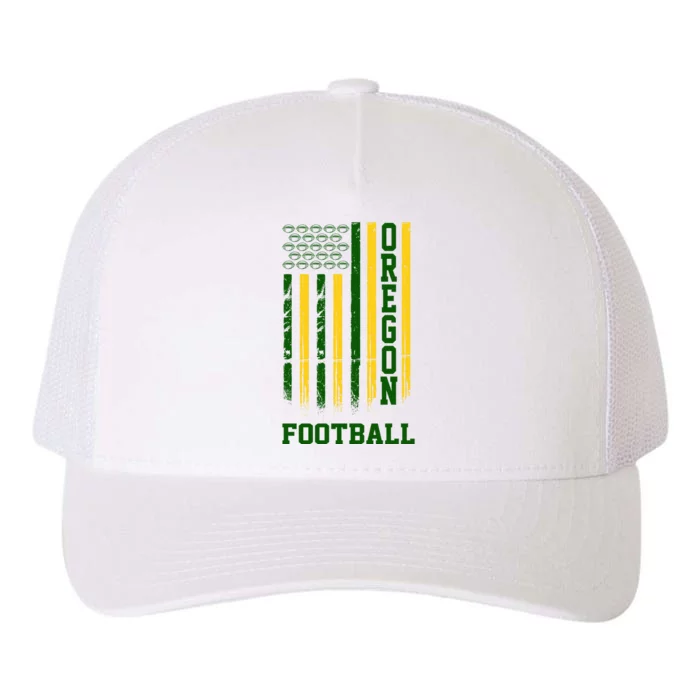 Oregon Football Fan American Flag Yupoong Adult 5-Panel Trucker Hat