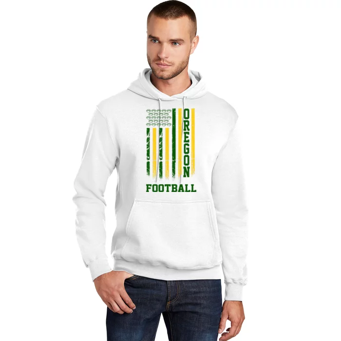 Oregon Football Fan American Flag Hoodie