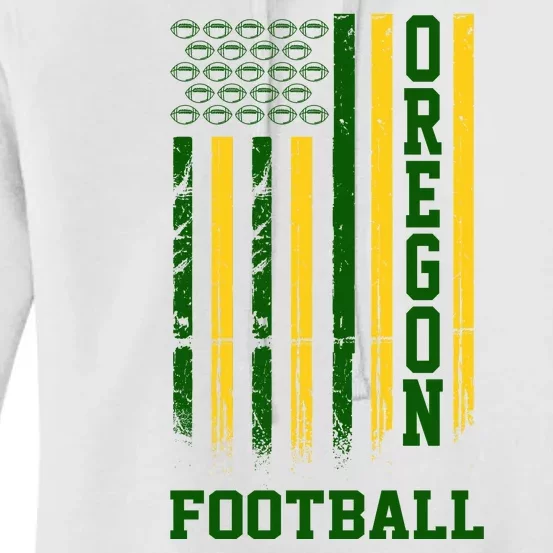 Oregon Football Fan American Flag Women's Pullover Hoodie