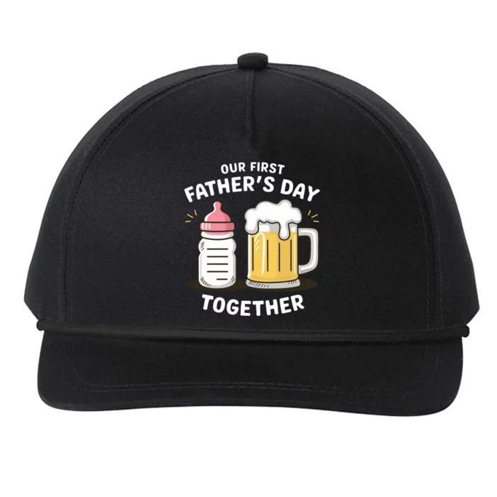 Our First FatherS Day Together Dad And Daughter Dad Humor Funny Dad Proud Dad Snapback Five-Panel Rope Hat