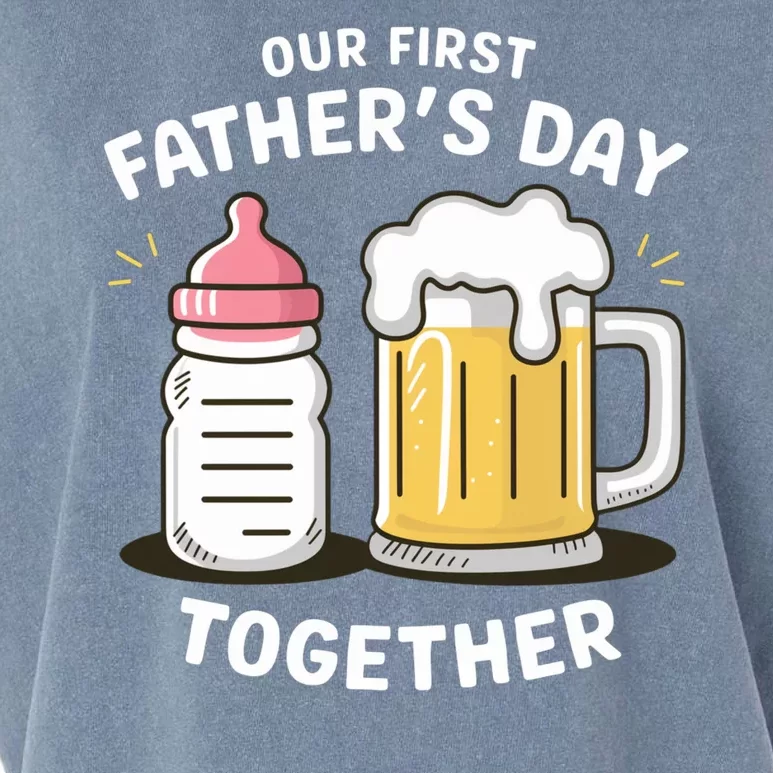 Our First FatherS Day Together Dad And Daughter Dad Humor Funny Dad Proud Dad Garment-Dyed Women's Muscle Tee