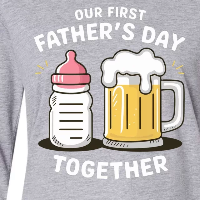 Our First FatherS Day Together Dad And Daughter Dad Humor Funny Dad Proud Dad Womens Cotton Relaxed Long Sleeve T-Shirt