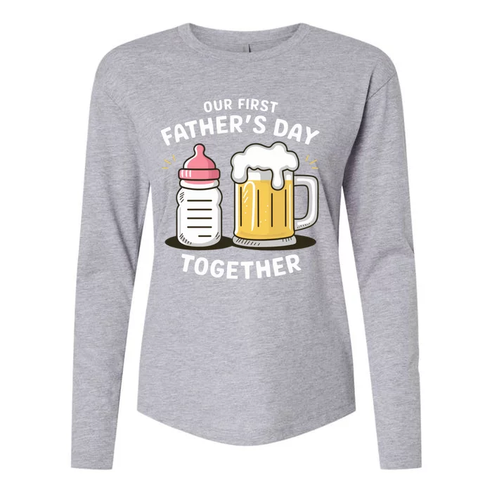 Our First FatherS Day Together Dad And Daughter Dad Humor Funny Dad Proud Dad Womens Cotton Relaxed Long Sleeve T-Shirt