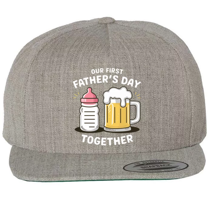 Our First FatherS Day Together Dad And Daughter Dad Humor Funny Dad Proud Dad Wool Snapback Cap