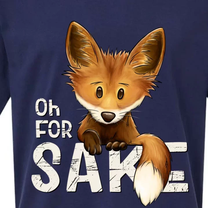 Oh For Fox Sake Funny Swearing Fox Pun Funny Gift Sueded Cloud Jersey T-Shirt