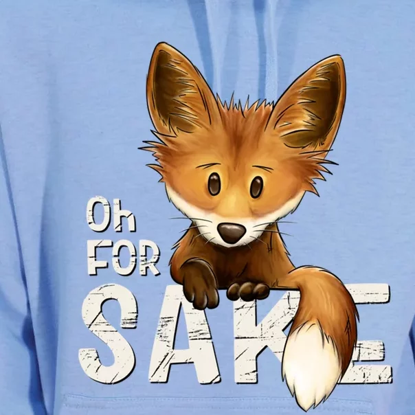 Oh For Fox Sake Funny Swearing Fox Pun Funny Gift Unisex Surf Hoodie