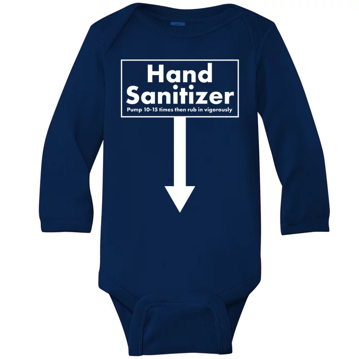 Offensive Hand Sanitizer Joke Baby Long Sleeve Bodysuit