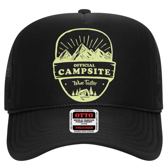 Official Campsite Wine Taster High Crown Mesh Trucker Hat