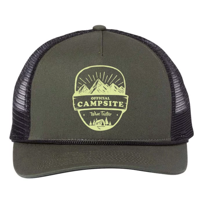 Official Campsite Wine Taster Retro Rope Trucker Hat Cap