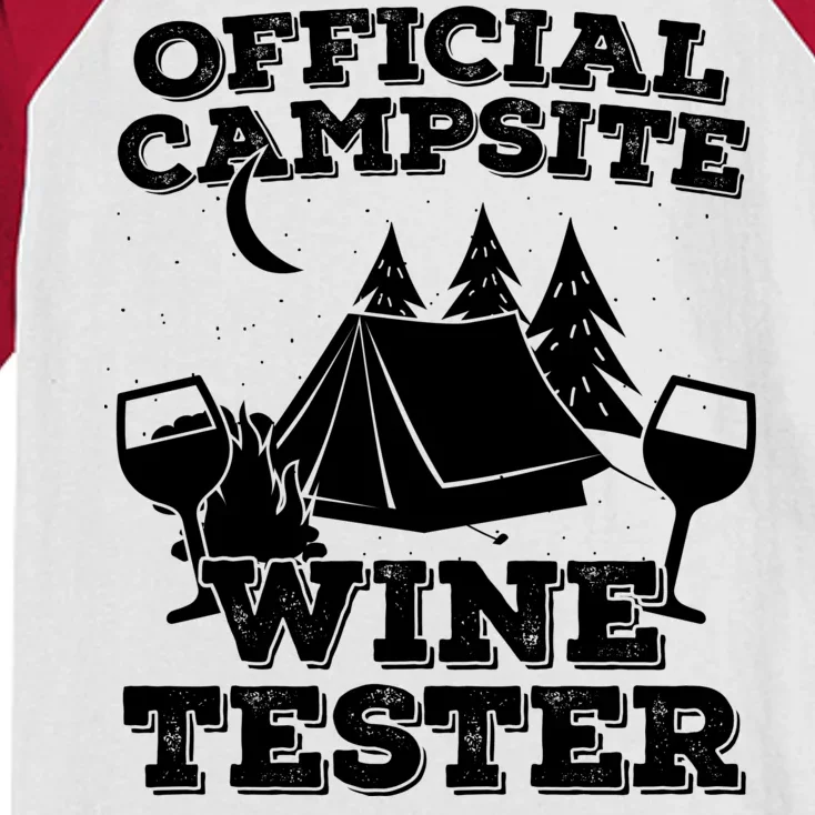 Official Campsite Wine Tester Kids Colorblock Raglan Jersey