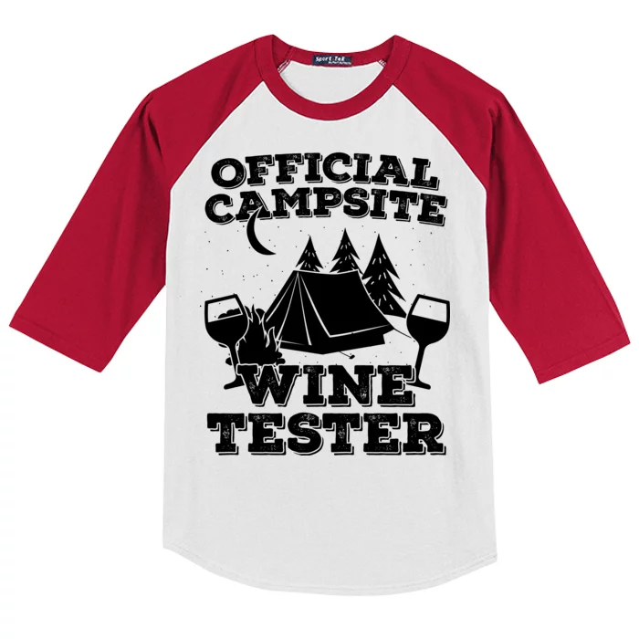 Official Campsite Wine Tester Kids Colorblock Raglan Jersey