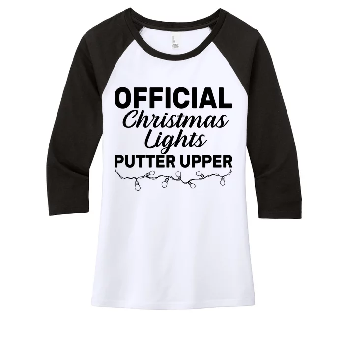 Official Christmas Light Putter Upper Women's Tri-Blend 3/4-Sleeve Raglan Shirt