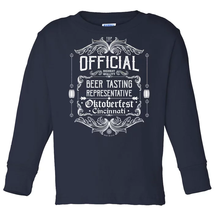 Official Cincinnati Oktoberfest Beer Tasting Representative Toddler Long Sleeve Shirt