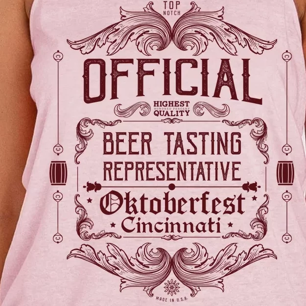 Official Cincinnati Oktoberfest Beer Tasting Representative Women's Knotted Racerback Tank