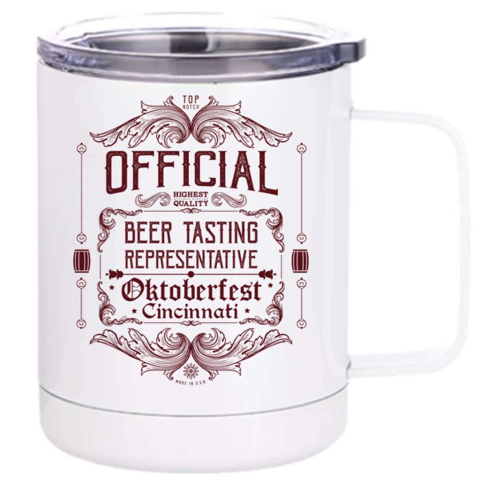 Official Cincinnati Oktoberfest Beer Tasting Representative Front & Back 12oz Stainless Steel Tumbler Cup