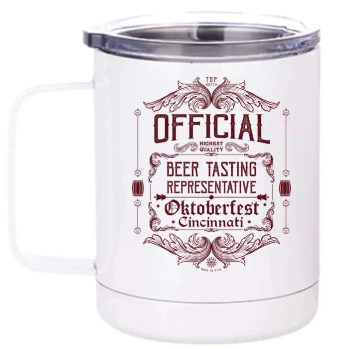 Official Cincinnati Oktoberfest Beer Tasting Representative Front & Back 12oz Stainless Steel Tumbler Cup