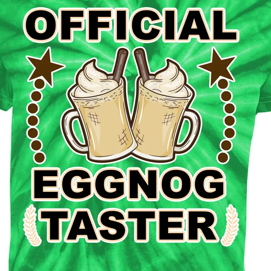 Official Eggnog Taster Kids Tie-Dye T-Shirt