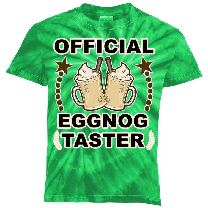 Official Eggnog Taster Kids Tie-Dye T-Shirt