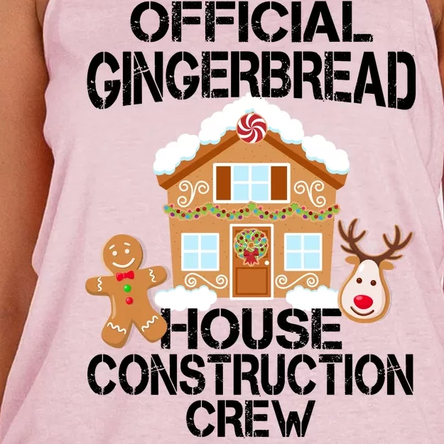 Official Gingerbread House Construction Crew Women's Knotted Racerback Tank