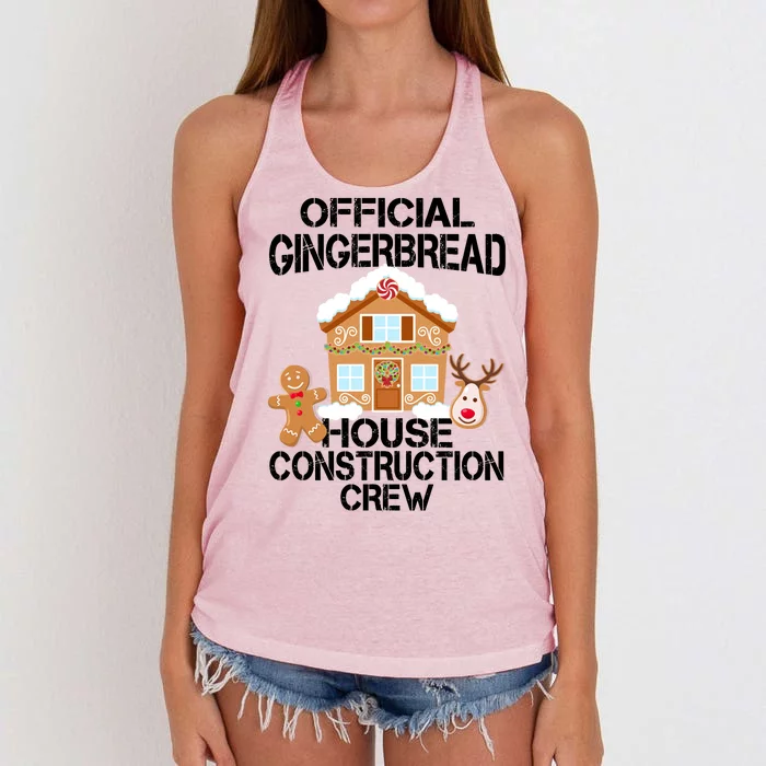 Official Gingerbread House Construction Crew Women's Knotted Racerback Tank