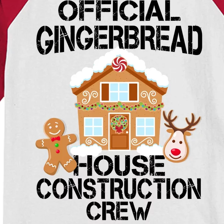 Official Gingerbread House Construction Crew Kids Colorblock Raglan Jersey