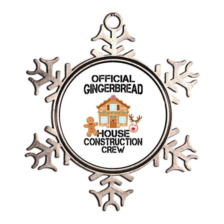 Official Gingerbread House Construction Crew Metallic Star Ornament