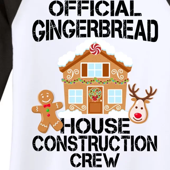 Official Gingerbread House Construction Crew Women's Tri-Blend 3/4-Sleeve Raglan Shirt