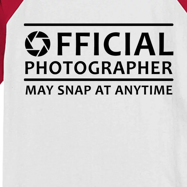 Official Photographer May Snap At Anytime Kids Colorblock Raglan Jersey