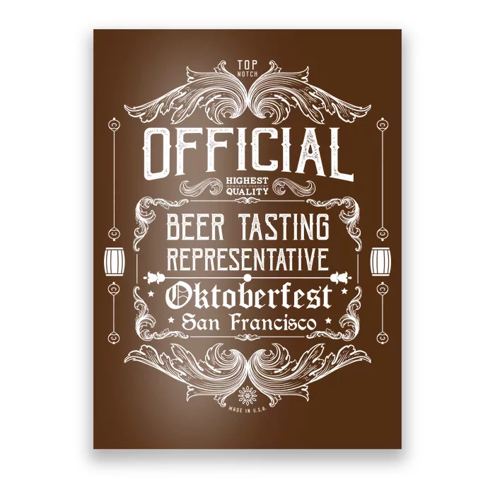 Official San Francisco Oktoberfest Beer Tasting Representative Poster