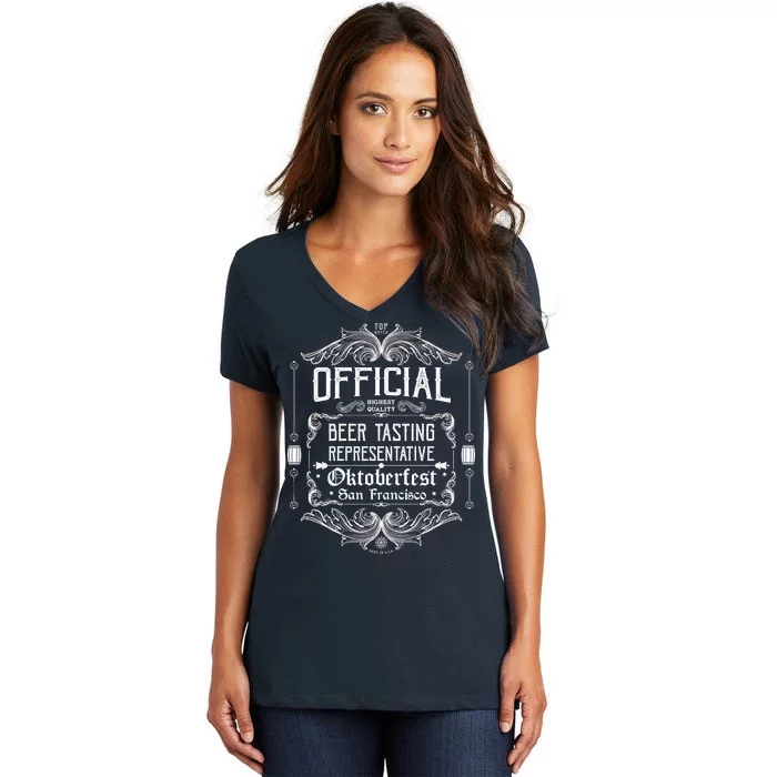 Official San Francisco Oktoberfest Beer Tasting Representative Women's V-Neck T-Shirt