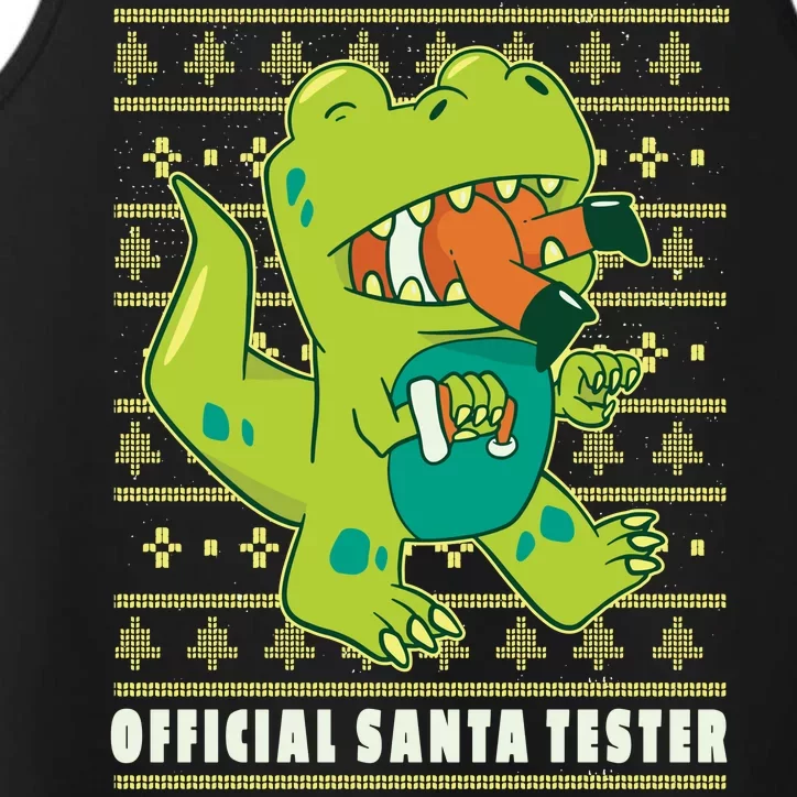 Official Santa Tester Dino Ugly Christmas Performance Tank