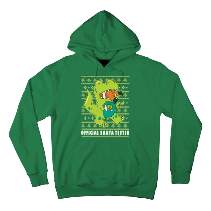 Official Santa Tester Dino Ugly Christmas Hoodie