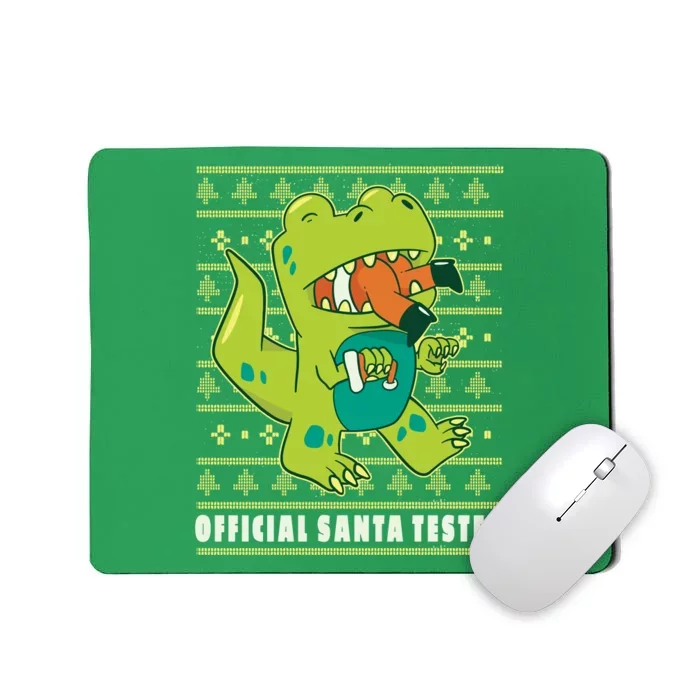 Official Santa Tester Dino Ugly Christmas Mousepad