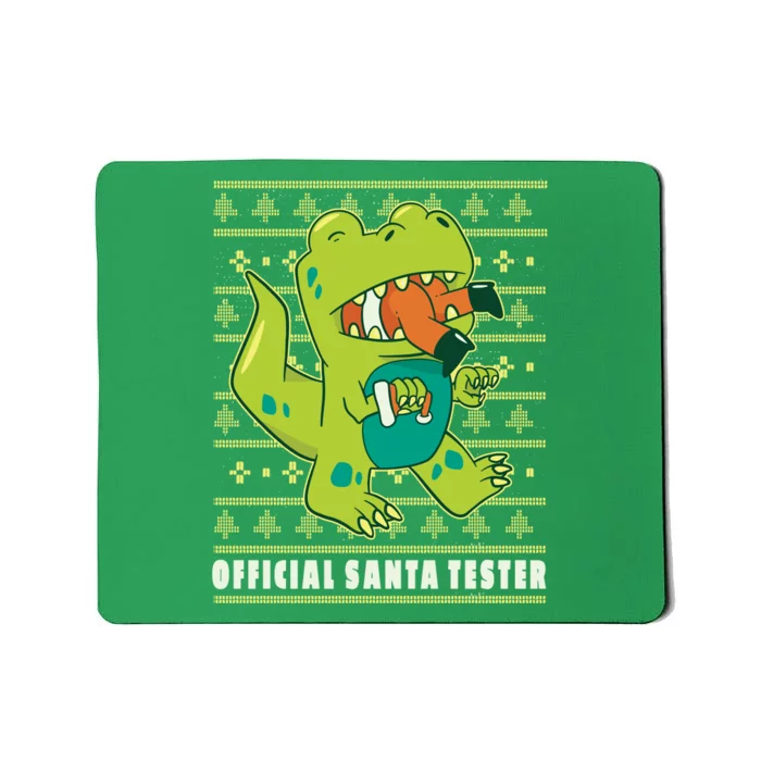 Official Santa Tester Dino Ugly Christmas Mousepad