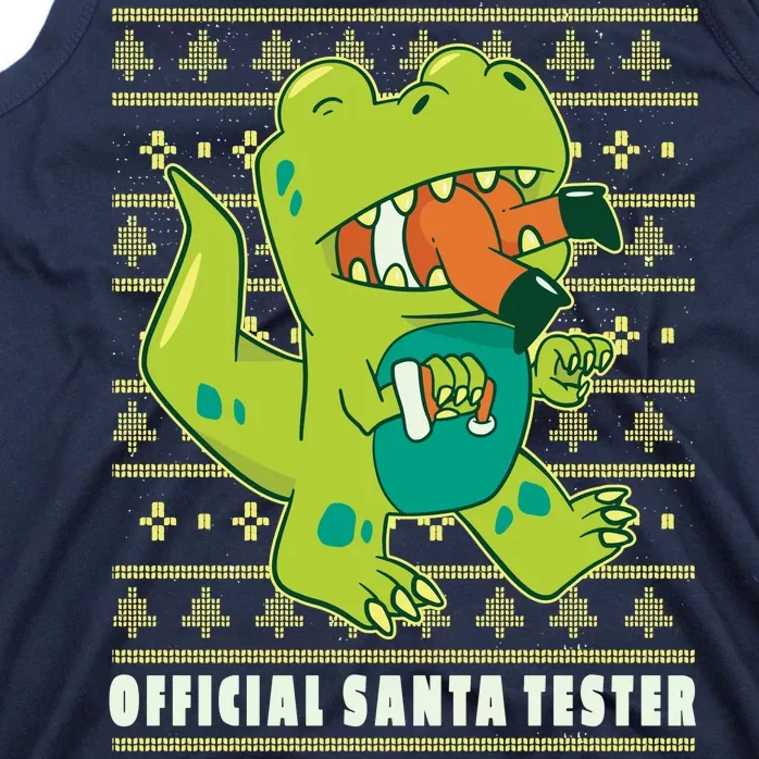 Official Santa Tester Dino Ugly Christmas Tank Top