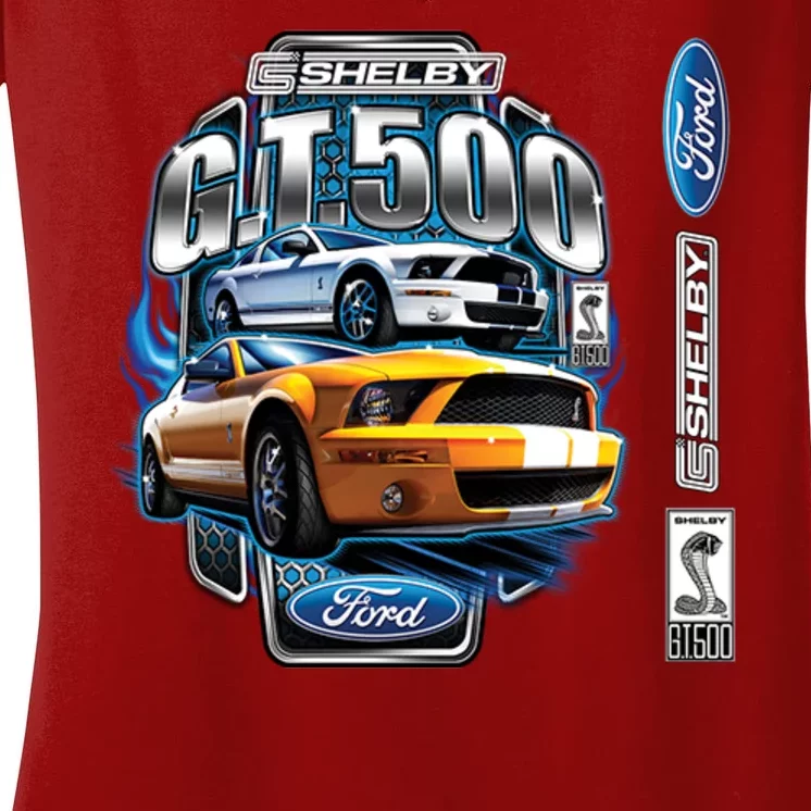 Official Shelby Ford GT500 Women's V-Neck T-Shirt