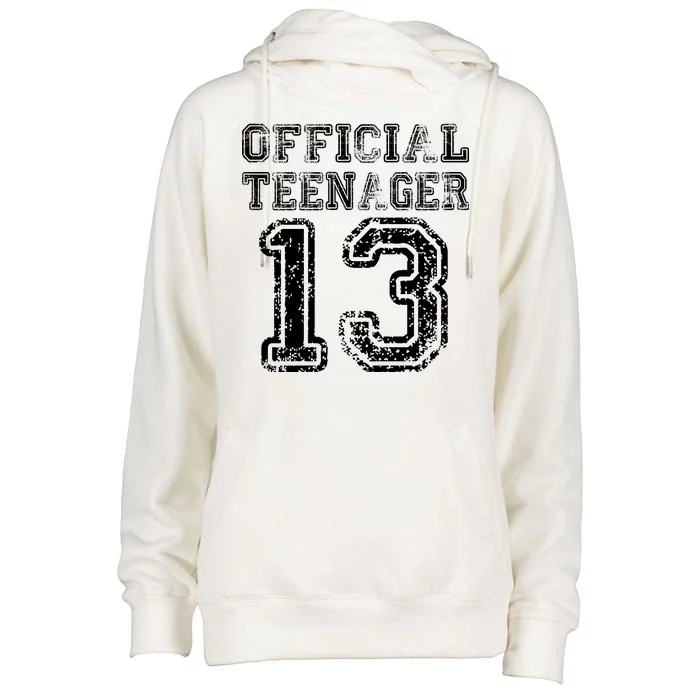 Official Teenager 13th Birthday Womens Funnel Neck Pullover Hood