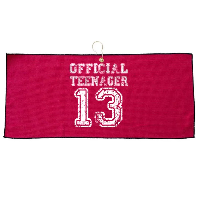 Official Teenager 13th Birthday Large Microfiber Waffle Golf Towel