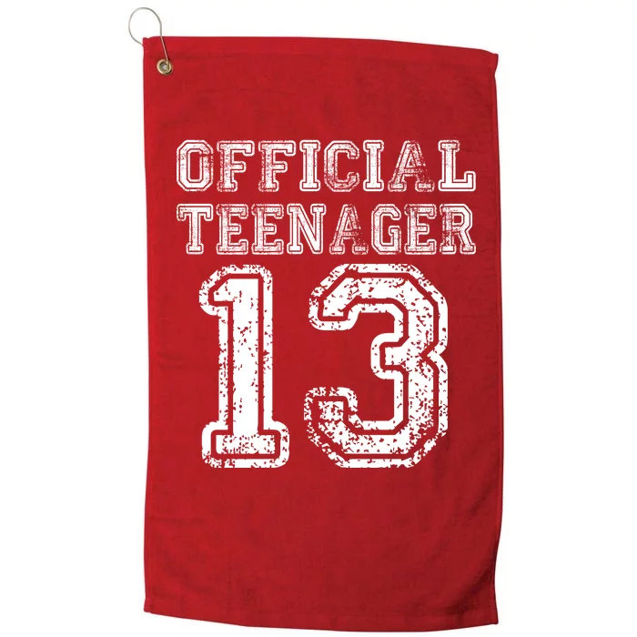 Official Teenager 13th Birthday Platinum Collection Golf Towel