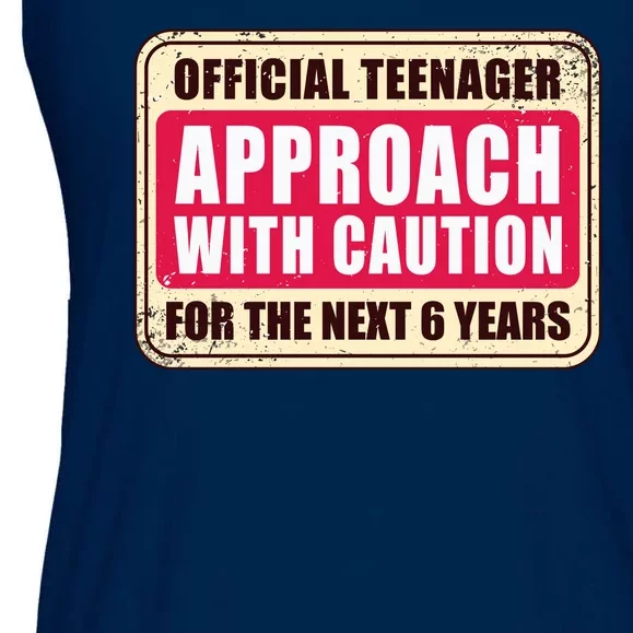 Official Teenager Approach With Caution Ladies Essential Flowy Tank