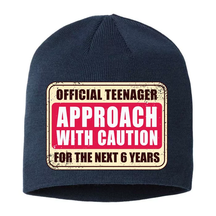 Official Teenager Approach With Caution 8 1/2in Sustainable Knit Beanie