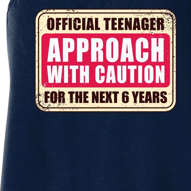 Official Teenager Approach With Caution Women's Racerback Tank