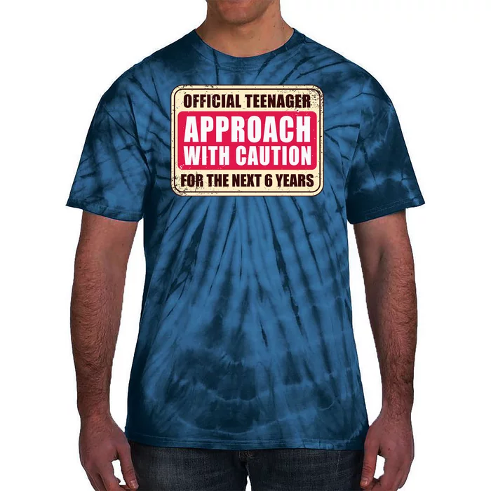 Official Teenager Approach With Caution Tie-Dye T-Shirt