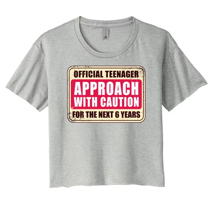 Official Teenager Approach With Caution Women's Crop Top Tee