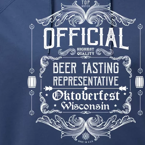 Official Wisconsin Oktoberfest Beer Tasting Representative Performance Fleece Hoodie