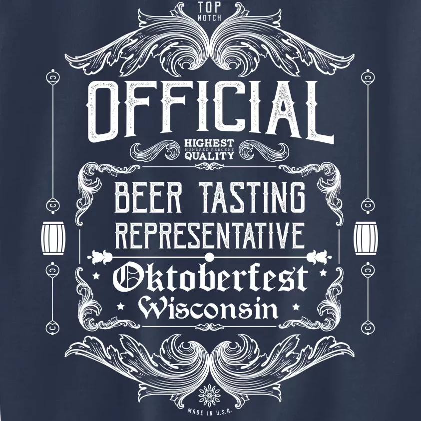 Official Wisconsin Oktoberfest Beer Tasting Representative Kids Sweatshirt