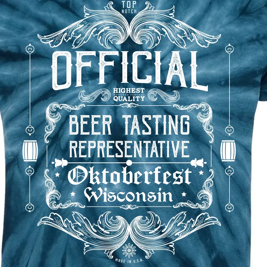 Official Wisconsin Oktoberfest Beer Tasting Representative Kids Tie-Dye T-Shirt