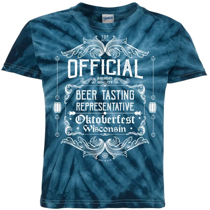 Official Wisconsin Oktoberfest Beer Tasting Representative Kids Tie-Dye T-Shirt