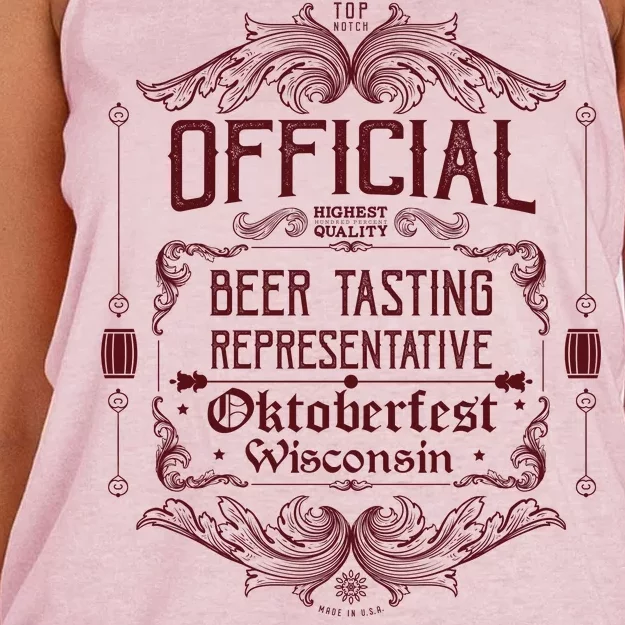 Official Wisconsin Oktoberfest Beer Tasting Representative Women's Knotted Racerback Tank